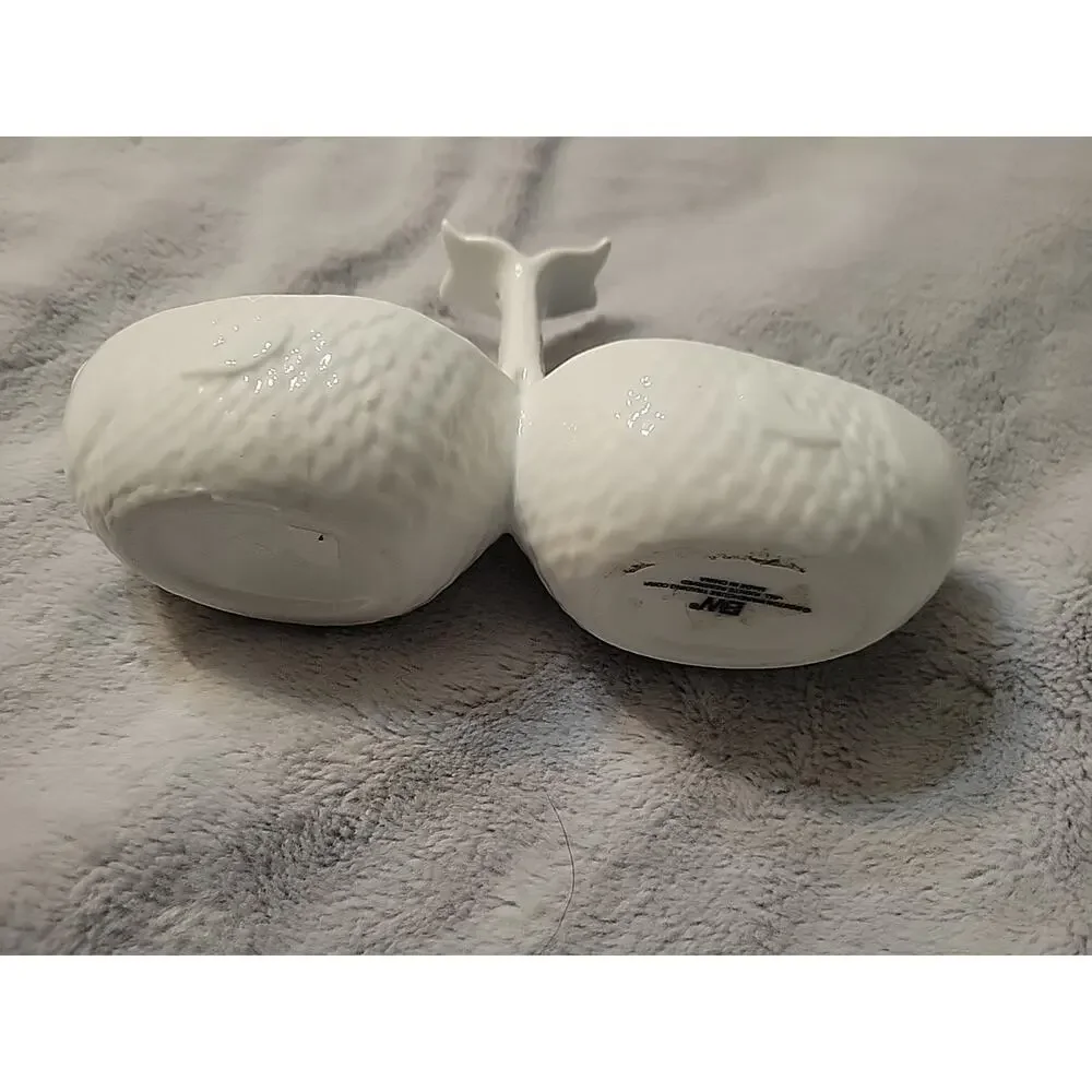 Pier 1 Zoology Porcelain Goldfish Condiment Server 2-Part Dish 2010 Discontinued
